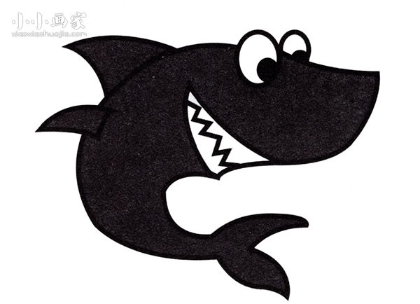 卡通鲨鱼简笔画画法图片步骤步骤1