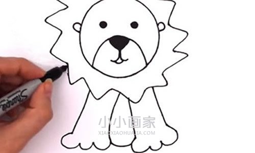 彩色小狮子简笔画画法图片步骤步骤5
