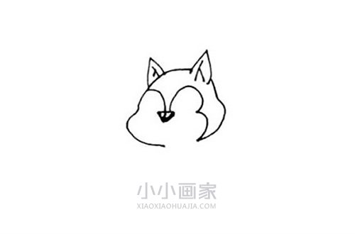 开心的松鼠简笔画画法图片步骤步骤2