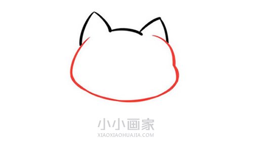 可爱招财猫简笔画画法图片步骤步骤2
