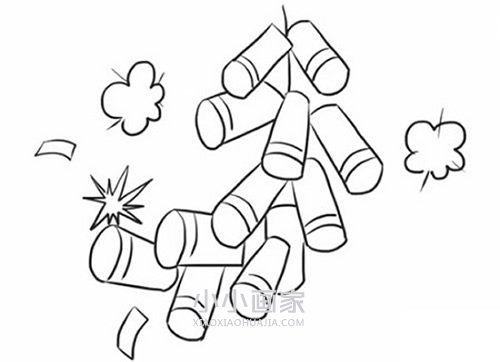 绘本故事放鞭炮简笔画画法图片步骤