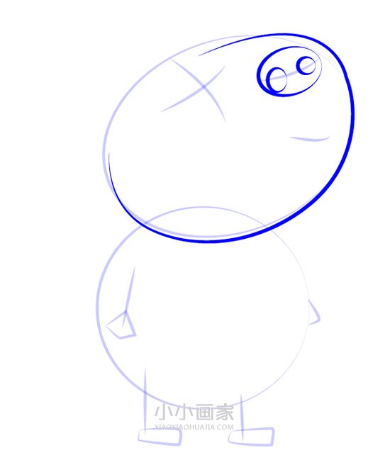 小猪佩奇小马皮特简笔画画法图片步骤步骤4