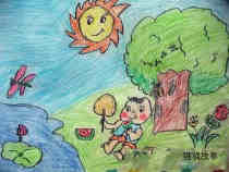 绘本故事关于夏天树下乘凉儿童画图片欣赏