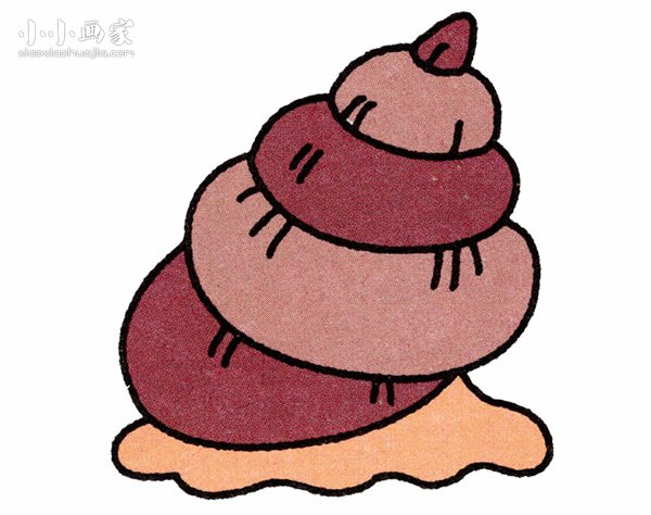 彩色田螺简笔画画法图片步骤步骤1