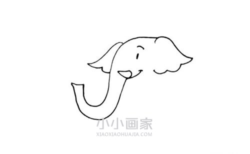 玩水的大象简笔画画法图片步骤步骤4