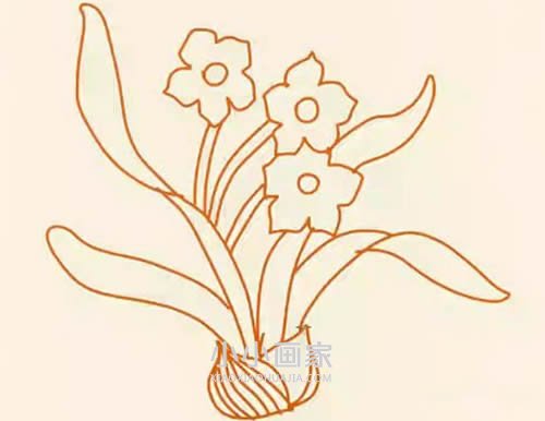 简单水仙花简笔画画法图片步骤步骤1