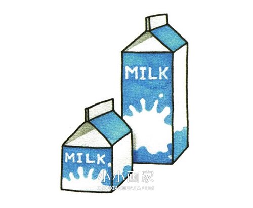 绘本故事盒装牛奶简笔画画法图片步骤