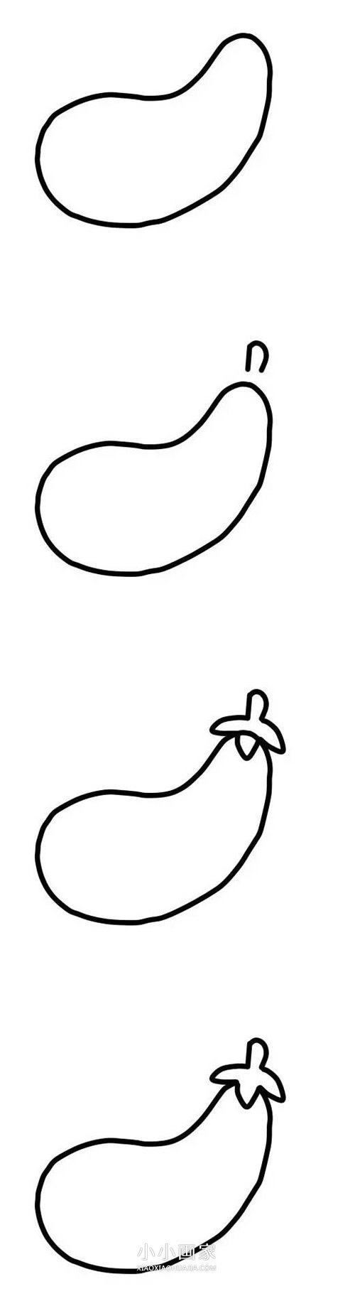 绘本故事彩色茄子简笔画画法图片步骤
