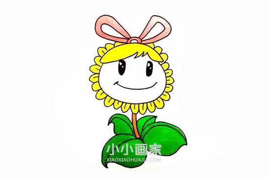 卡通向日葵简笔画画法图片步骤步骤1