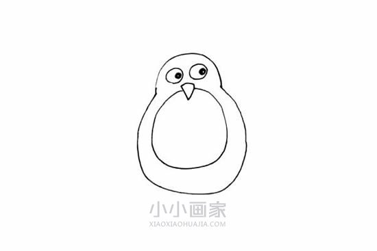 可爱企鹅先生简笔画画法图片步骤步骤4