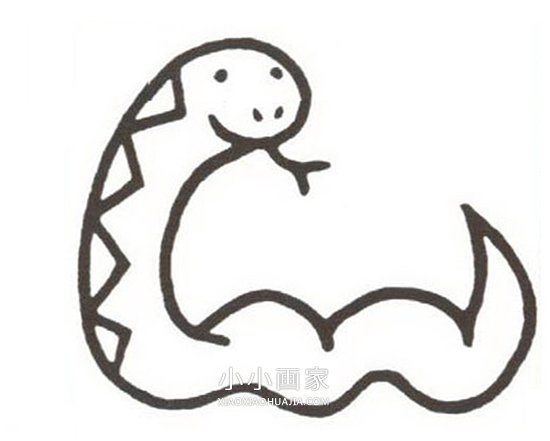 彩色小蛇简笔画画法图片步骤步骤4