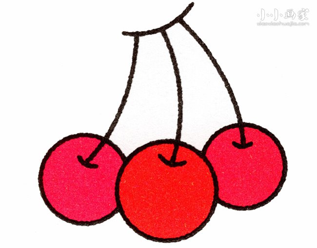 一串樱桃简笔画画法图片步骤步骤1