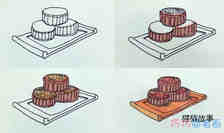 儿童中秋月饼的画法步骤图_月饼简笔画图片步骤1