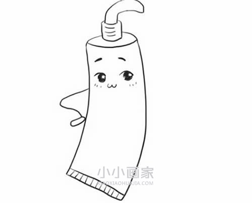 卡通牙膏牙刷简笔画画法图片步骤步骤5