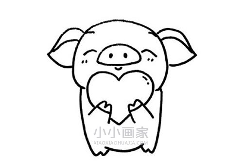 猪年天使小猪简笔画画法图片步骤步骤5