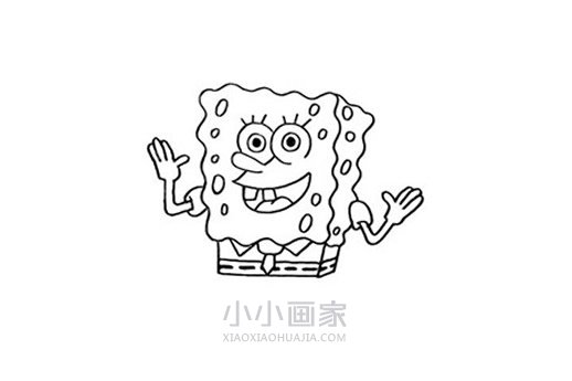 彩色海绵宝宝简笔画画法图片步骤步骤6