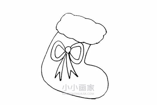 漂亮圣诞袜简笔画画法图片步骤步骤5