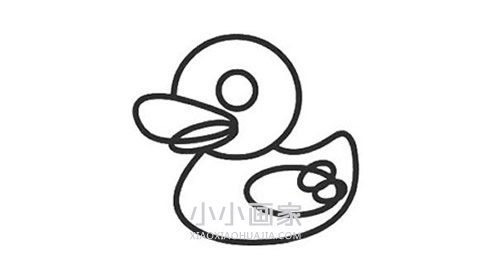 彩色小黄鸭简笔画画法图片步骤步骤4