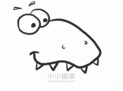 搞笑恐龙简笔画画法图片步骤步骤4