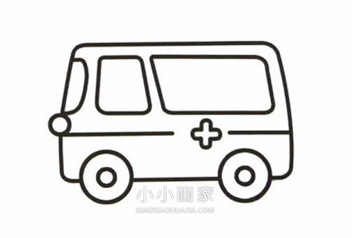 彩色救护车简笔画画法图片步骤步骤5