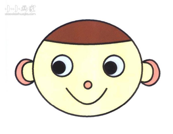 可爱短发小男孩简笔画画法图片步骤步骤1