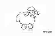 叼花的小绵羊简笔画画法图片步骤步骤6