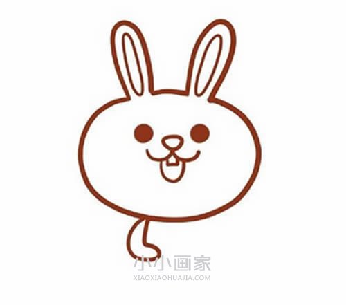 吃胡萝卜的卡通小兔简笔画画法图片步骤步骤4