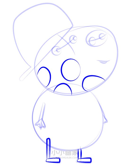 小猪佩奇小马皮特简笔画画法图片步骤步骤9