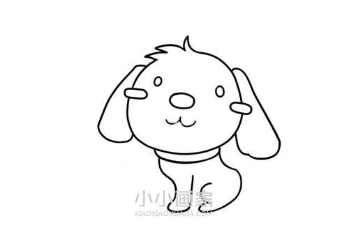 漂亮小狗狗简笔画画法图片步骤步骤5