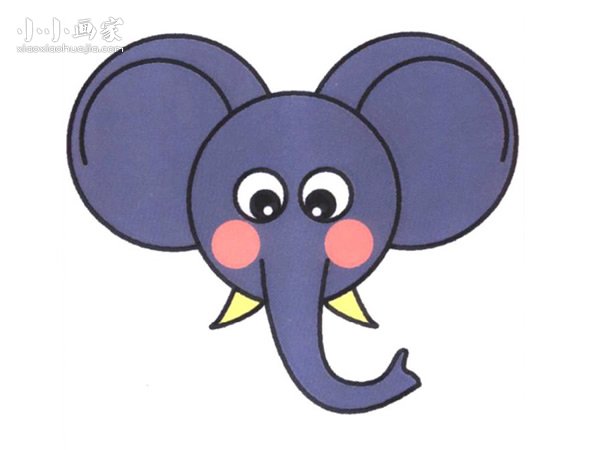 卡通大象简笔画画法图片步骤步骤1