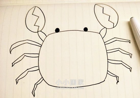 绘本故事可爱小螃蟹简笔画画法图片步骤