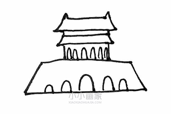 国庆节天安门简笔画画法图片步骤步骤7