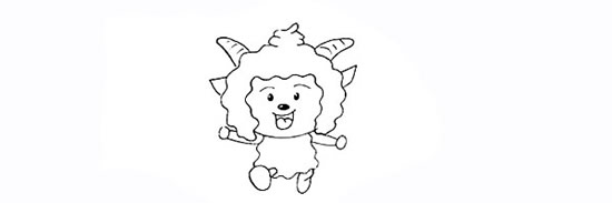 走路的懒羊羊简笔画画法图片步骤步骤6