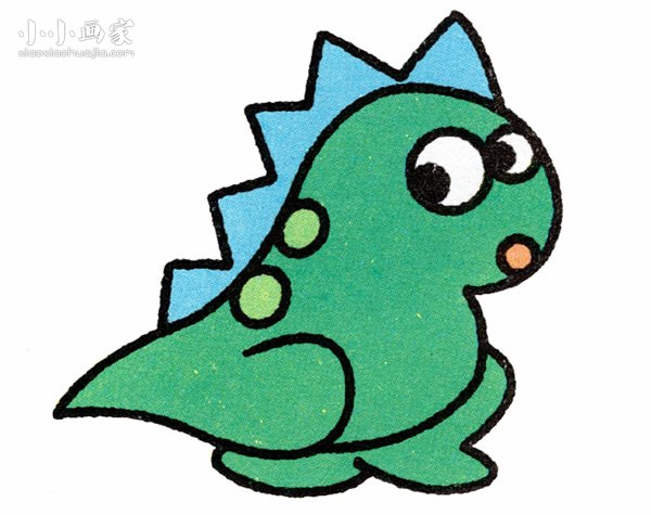 彩色恐龙宝宝简笔画画法图片步骤步骤1