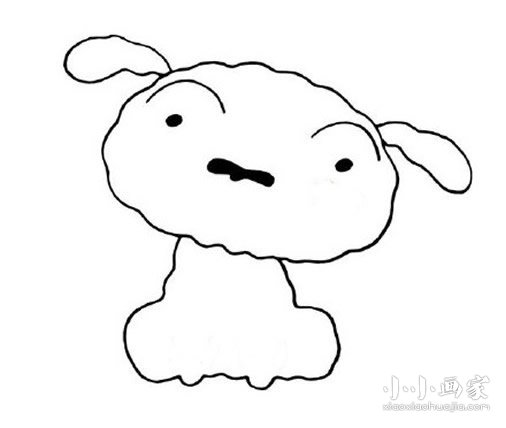 蜡笔小新小白简笔画画法图片步骤步骤7