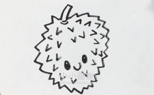 卡通榴莲简笔画画法图片步骤步骤5