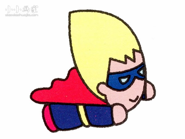 彩色卡通超人简笔画画法图片步骤步骤1