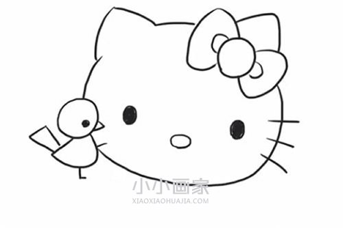 简单凯蒂猫简笔画画法图片步骤步骤4