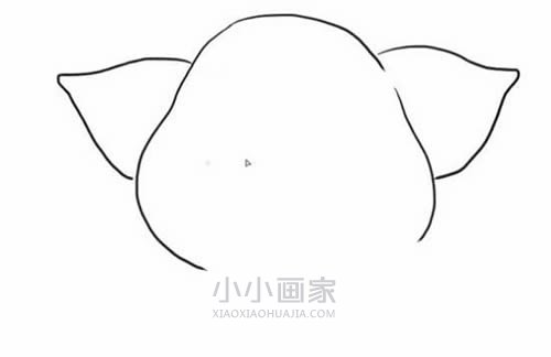 开心的小猪简笔画画法图片步骤步骤2