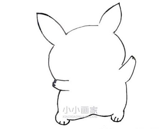 快乐的皮卡丘简笔画画法图片步骤步骤3