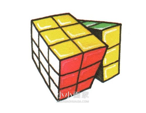 绘本故事彩色魔方简笔画画法图片步骤