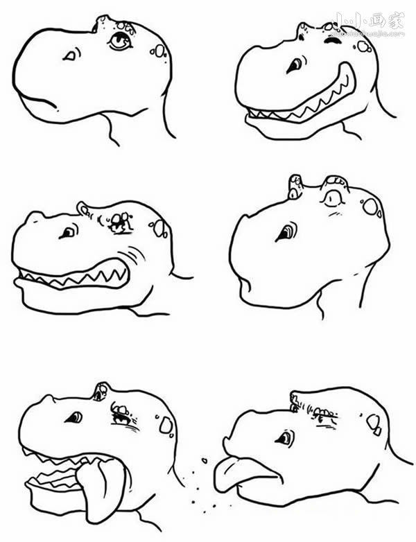 绘本故事六种恐龙头的简笔画画法图片步骤