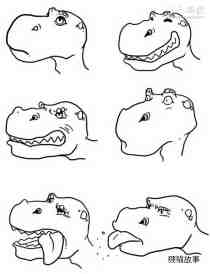 六种恐龙头的简笔画画法图片步骤