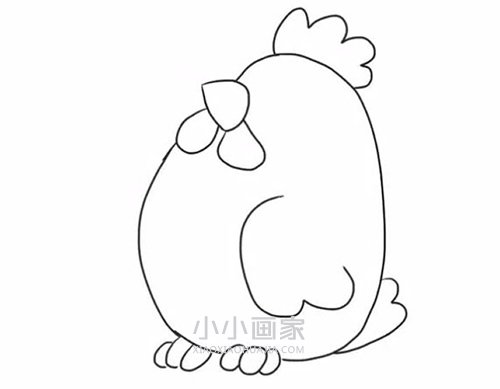 胖胖大母鸡简笔画画法图片步骤步骤6
