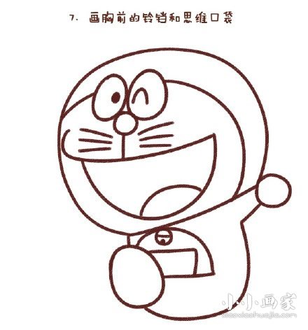奔跑的哆啦A梦简笔画画法图片步骤步骤7