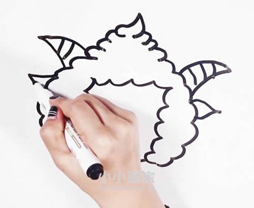 懒羊羊简笔画画法图片步骤步骤3