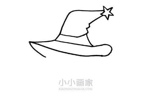 飞行的小魔女简笔画画法图片步骤步骤2