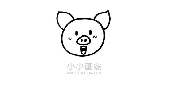 吃冰激凌的小猪简笔画画法图片步骤步骤3