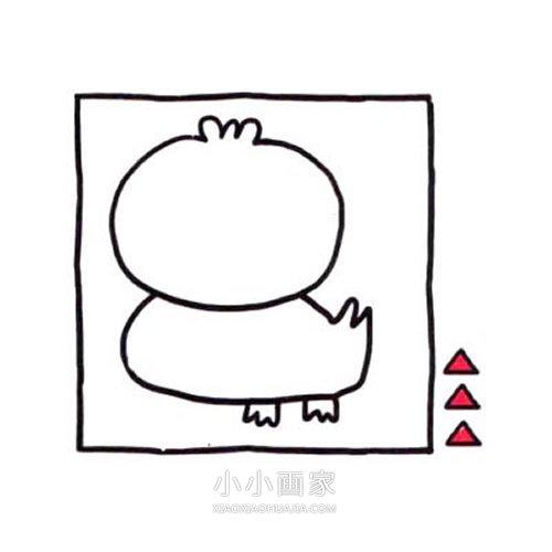 卡通黄色小鸭子简笔画画法图片步骤步骤4