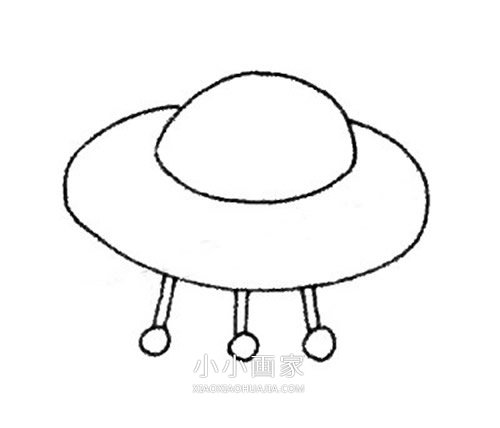 飞碟UFO简笔画画法图片步骤步骤4